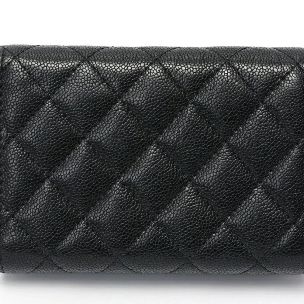 CHANEL Black Caviar Leather Wallet